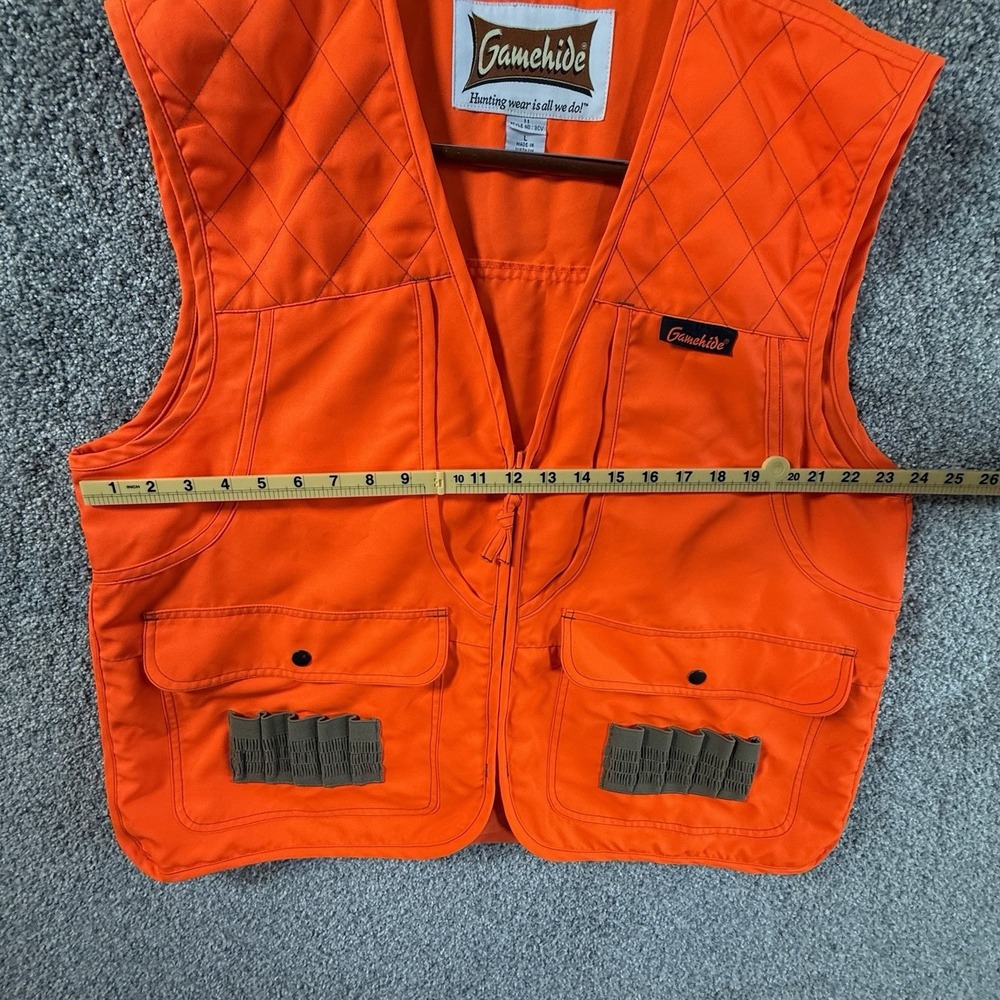 Gamehide Hunting Vest Adult Large Blaze Orange Shell Holder Zip Front Men - Picture 12 of 14